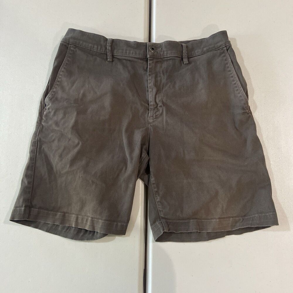 Flint And Tinder Shorts Mens 33 Green Chino Flat Front Stretch Casual